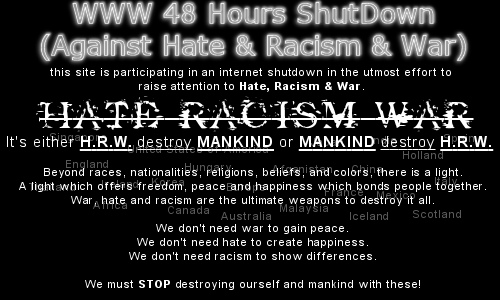 hate, racism, war . . .
