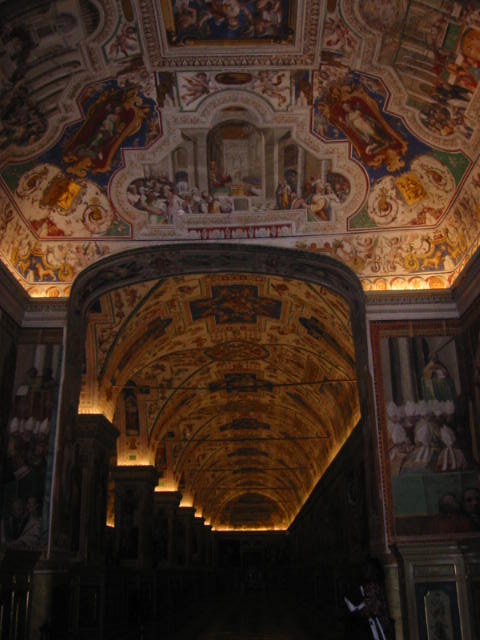 photo of ceiling and corridor without&nbsp; flash