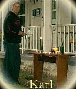Karl with his candles at home.