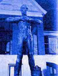 Statue of Paul Bogle outside the court house he was sentenced to hang