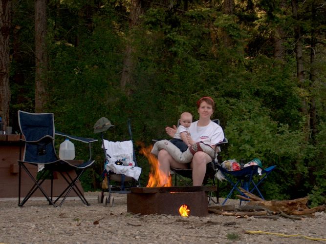 Hangin' by the fire.