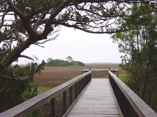 The site of Fort Mose rises from a savannah along the Intracoastal Waterway.