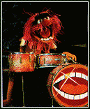Animal chained to his drums