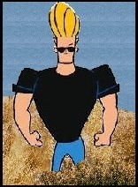 Johnny Bravo standing in a field