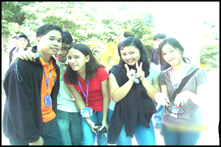 with classmates in silver