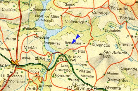 Situacin de la Torre de la Candaira (Rebordaos, O Saviao)