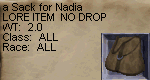 a Sack for Nadia