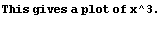 This gives a plot of x^3.
