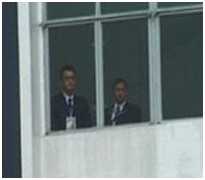 Kenneth -Leslie's Assistant Looking Down at us on the third Floor