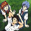 The 3 children, relaxing