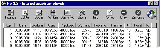 Lista pocze zwrotnych