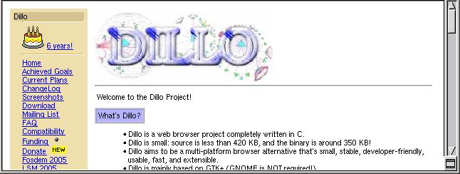 Dillo on Mobile Pro 770