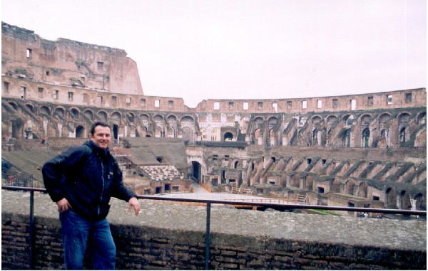 The inside of the Colosseum.