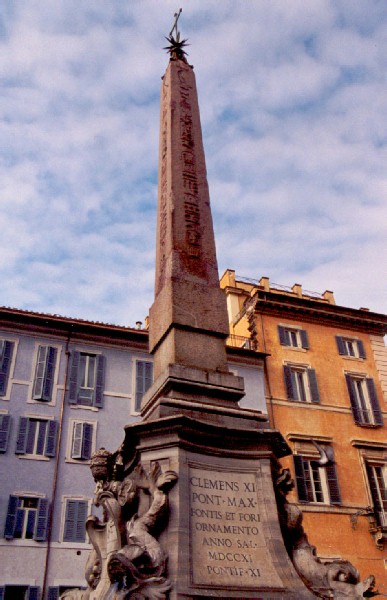 One of the many Cleopatra's needles in Rome, situated in the square outside the Pantheon.