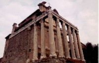 A roman Temple in the Forum, now converted into a church.