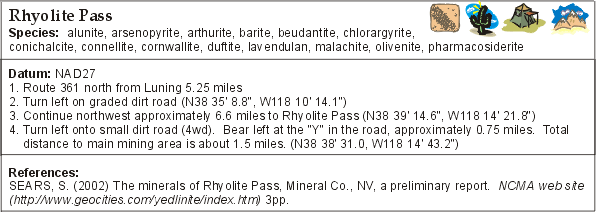 Rhyolite Pass, Mineral Co., NV
