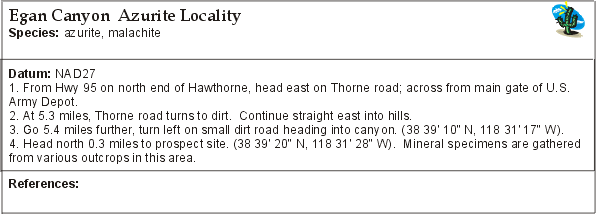 Thorne road azurite locality