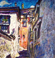 Tibet: Alley In Trashilhungpo Monastery