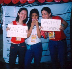 arlene, camyl, and monica... posed for yfchs-east's JAIL BOOTH!! the owner of that celphone number is unknown!! haha