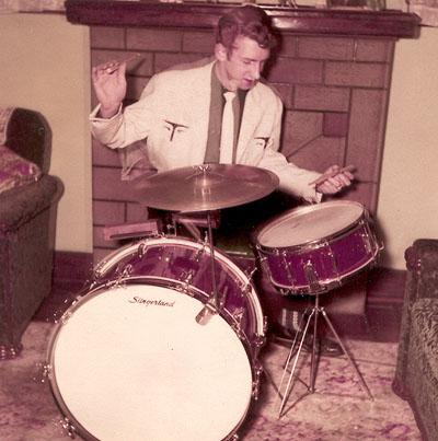 Photo of Richard at the drums in Pittsburg 1957