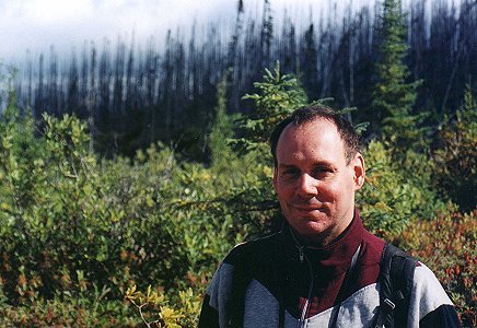 Sylvain and boreal forest in parc des Grands Jardins, Sept. 2nd 2001