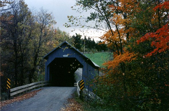 Beautiful Eustis covered bridge in the middle of nowhere, October 2001
