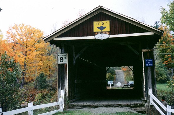 The Narrow covered bridge near Fitch Bay, October 2001
