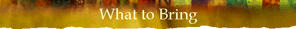 What to Bring