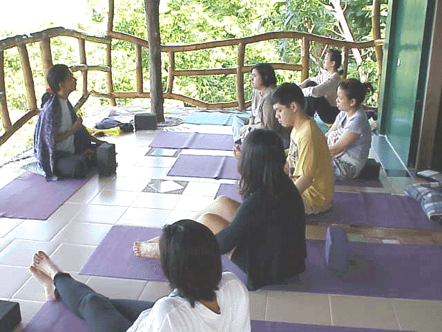With the Yoga Instructor