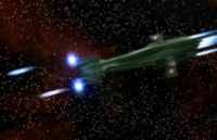 A ship shooting a torpedo