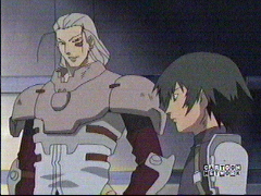 Prozen offering the organoid, Shadow, to Raven.