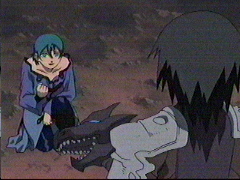 Riece offering to revive Raven's organoid, Shadow.