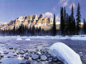 Castle Mountain in winter