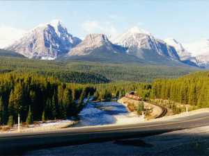 Morant's Curve on the CP Rail Line near Lake Louise