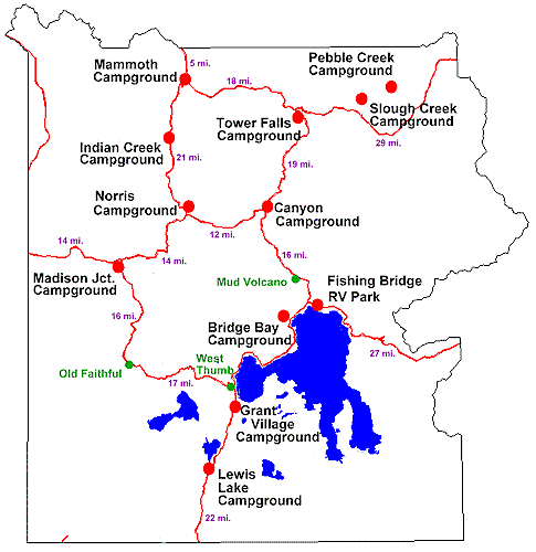 Yellowstone Campground Locations