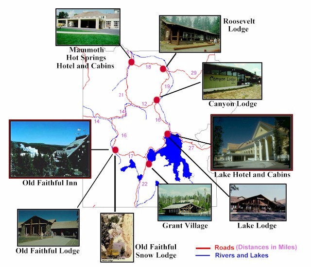 Yellowstone Lodging Map