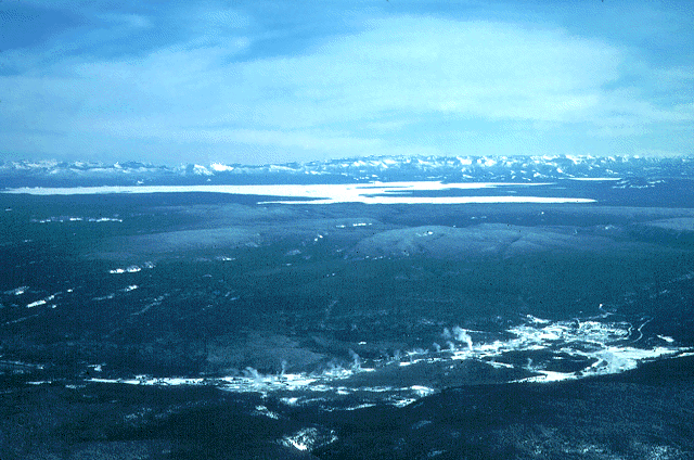 The Upper Geyser Basin From the Air.