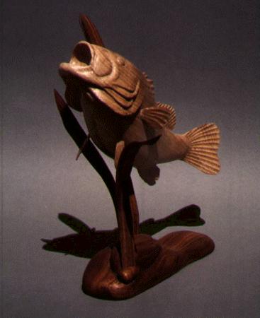 Natural-finish Bass carved in Butternut
