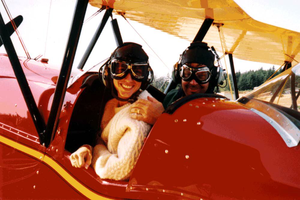 [Biplane photo]