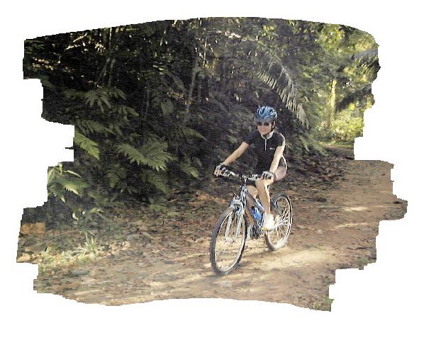 Pei Sun on her hard, hard tail bike!