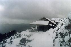 Powell Hut in the First Winter Snow (15/6/96)