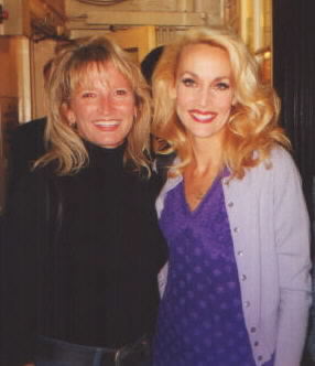 Karen with Jerry Hall in London after The Graduate Sep 2000