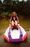 Karen on her 1994 Yamaha Wave Raider