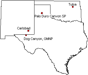 OK TX NM map