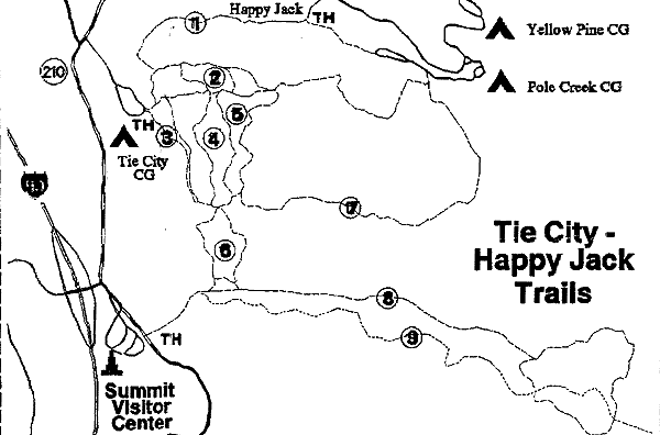 Map of Happy Jack Trails on Pole Mountain in Medicine Bow National Forest