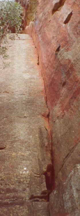 Mmmm splitter crack in orange rock....