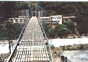 Suspension bridge over the Marsyangdi River