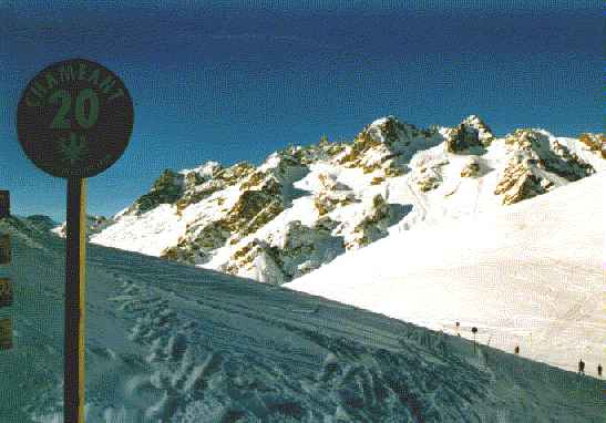 beginning of the piste