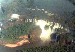 Aerial view of Iguaz Falls