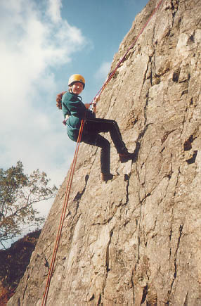 Abseiling on Scout Crag